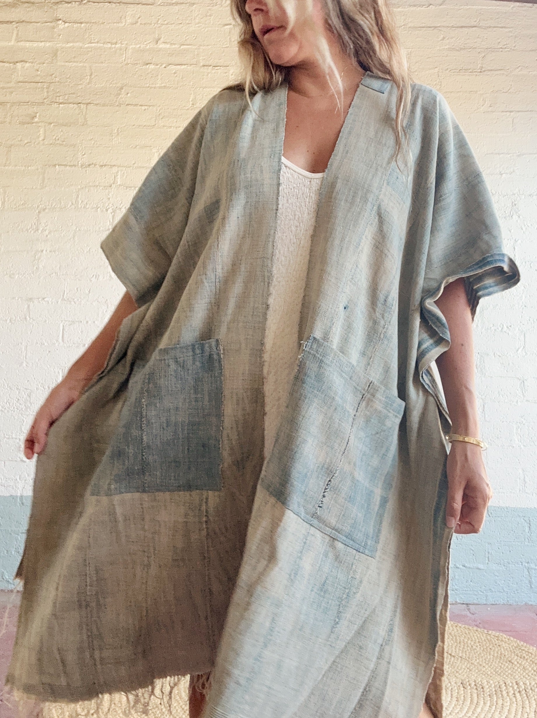 Every Day Caftan in Vintage Indigo with Pockets