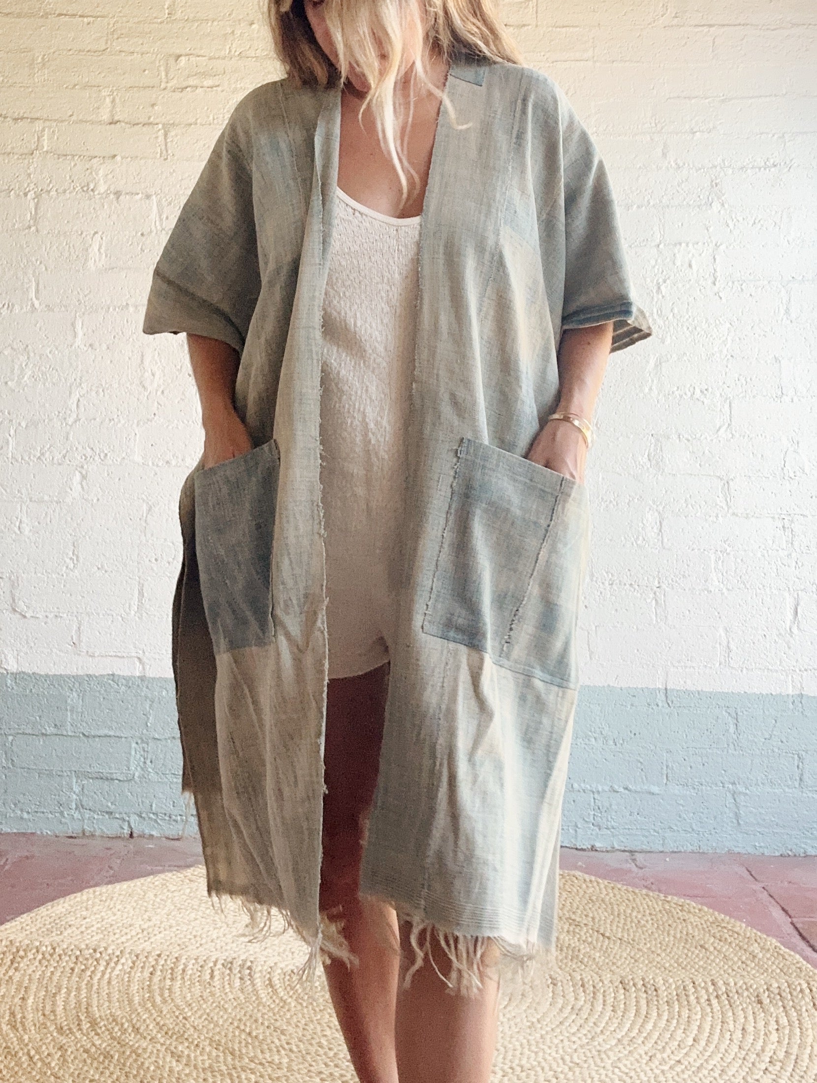 Every Day Caftan in Vintage Indigo with Pockets