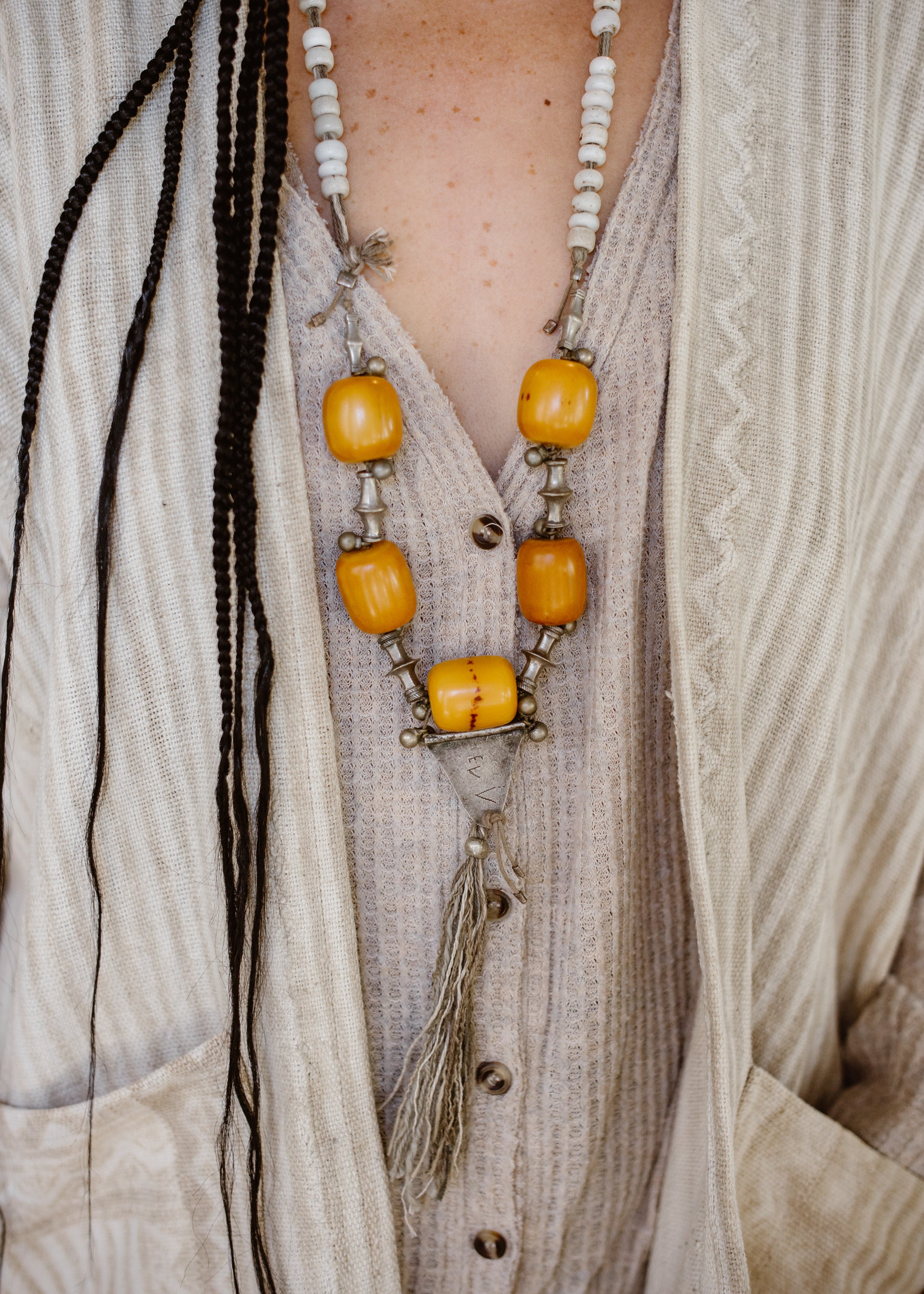 One of a Kind Amber Mala Necklace