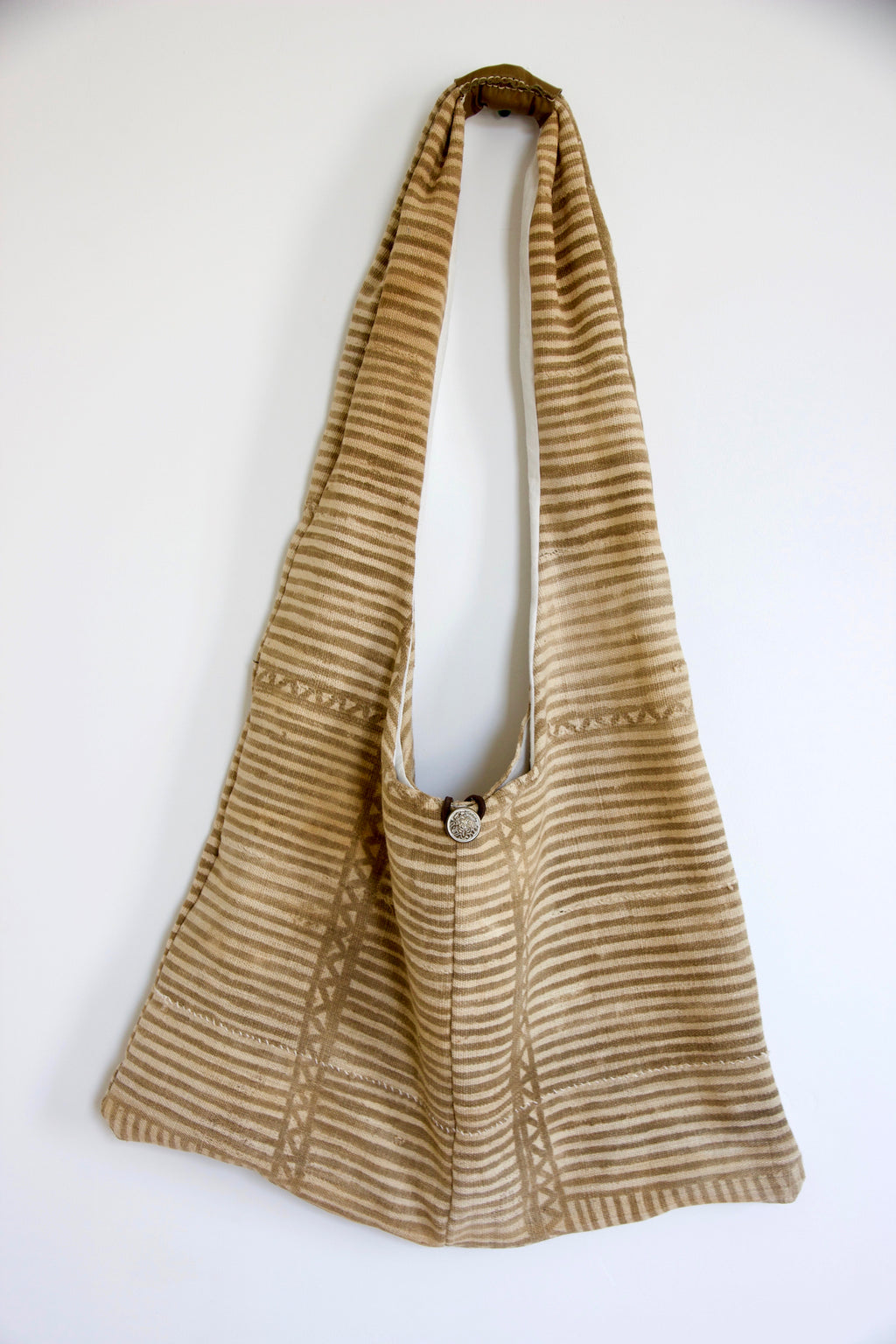 ‘Caramel Stripe’ Bamana Cross Body Bag