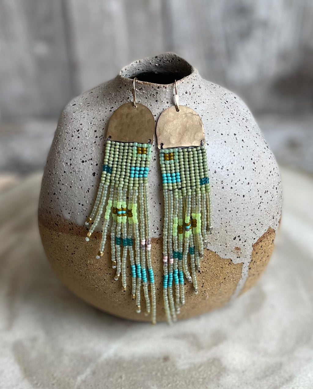 Beaded Leah in Greens