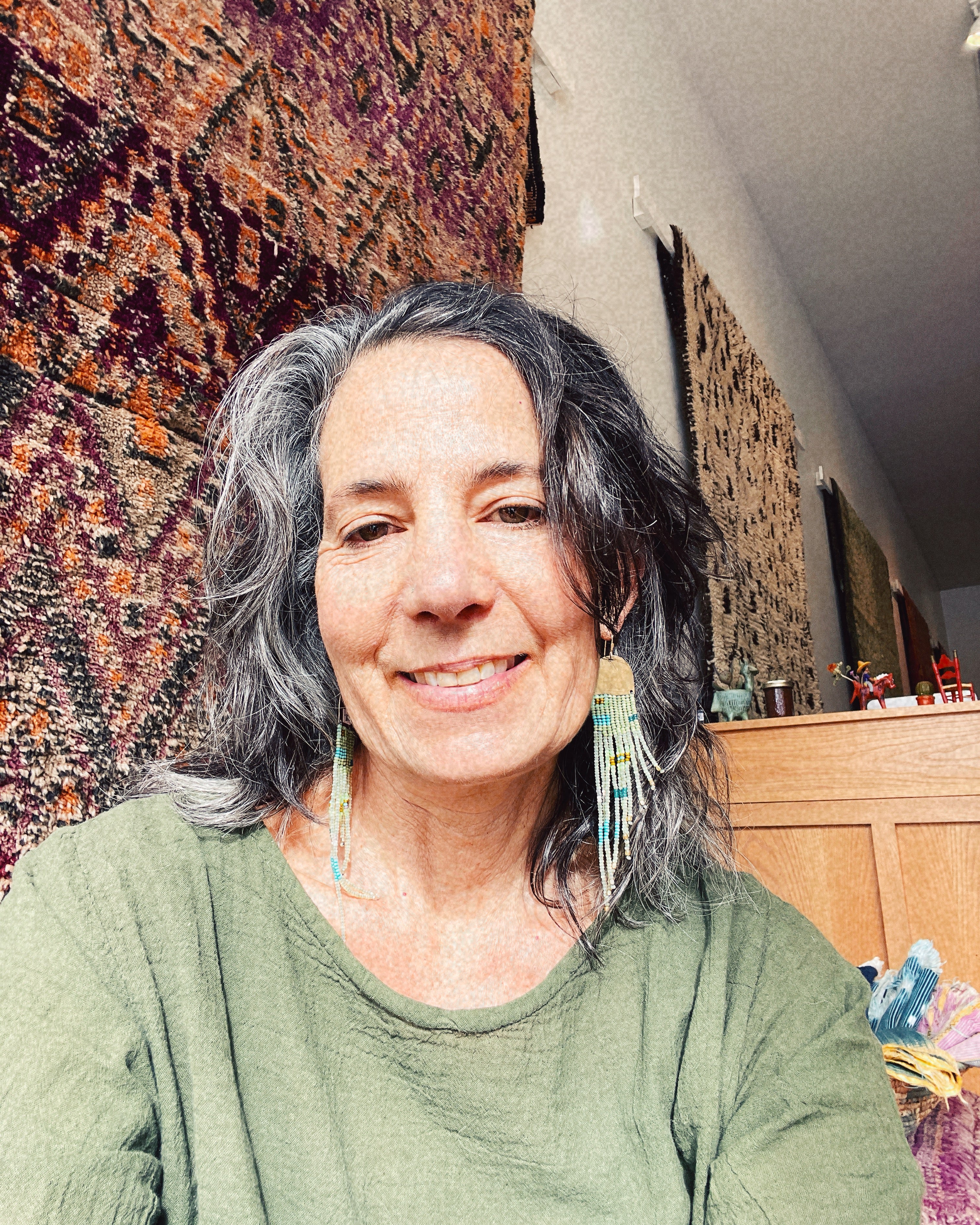 Beaded Leah in Greens