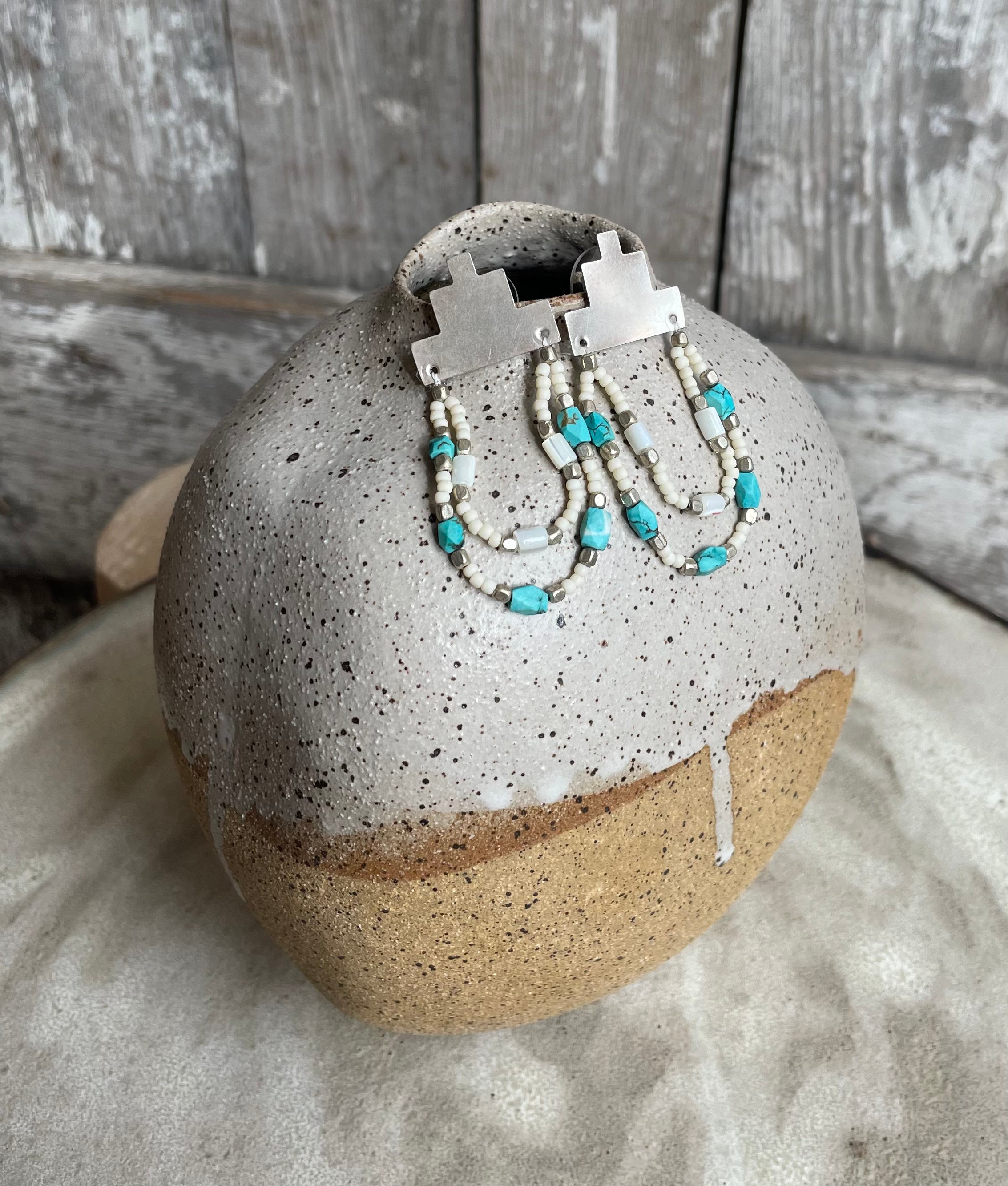Taos Earrings with Turquoise in Silver